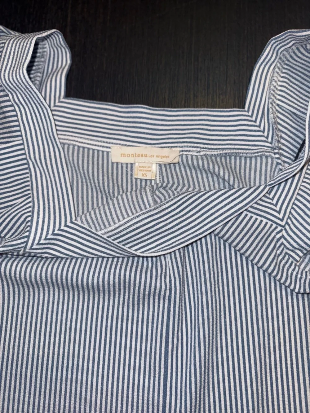 Monteau Light Blue & White Striped Square-Neck Jumpsuit